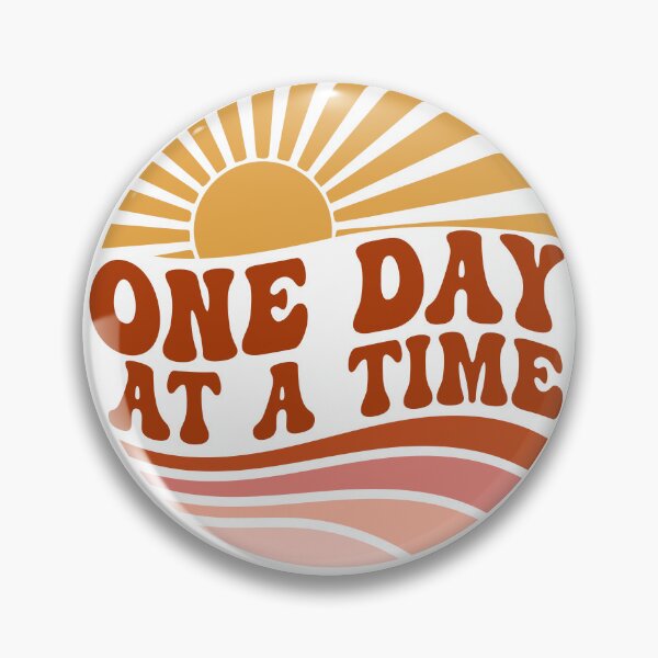 Item preview, One Day at a Time Retro Sunrise Positivity Mental Health Quotes Positive Vibes designed and sold by renewedmind.