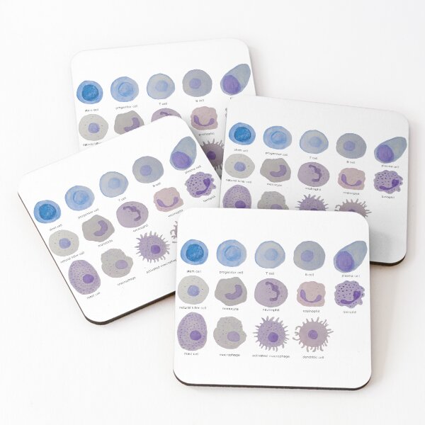 Item preview, Immune cells (watercolour) designed and sold by carmwong.