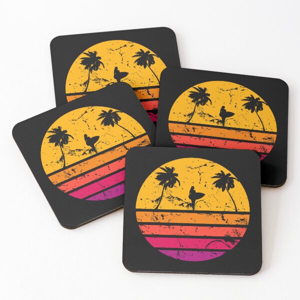 Item preview, Retro Vintage Surfer Girl Sunset Surfing Distressed designed and sold by joseartgel.