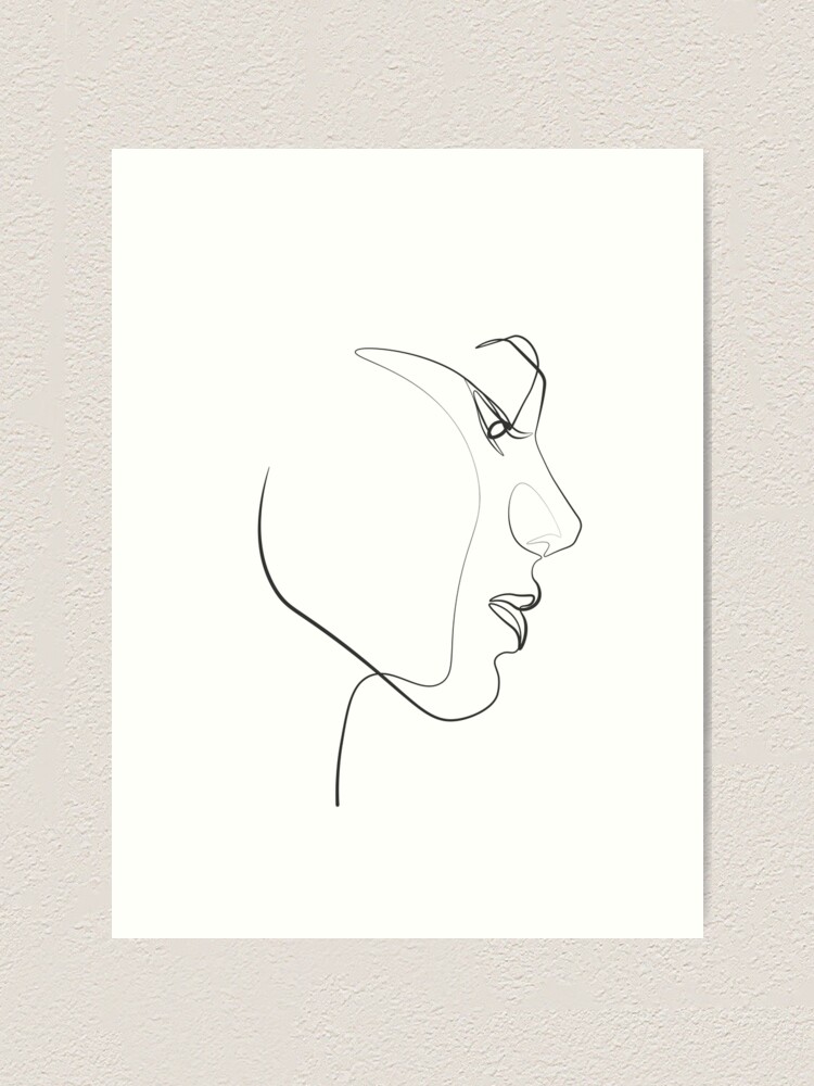 Minimalist One Line Art Wall Decor Female Face Black And White Abstract Drawings Aesthetic