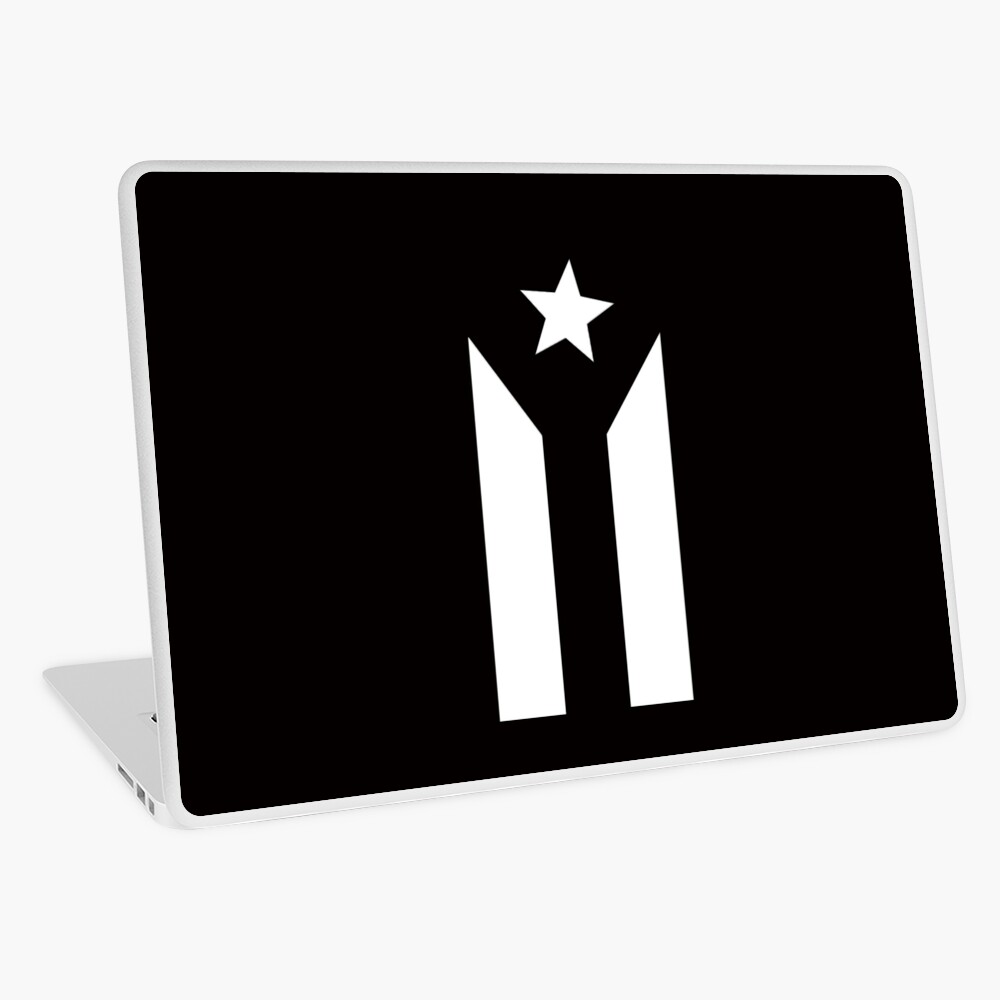 Puerto Rican Black Flag Laptop Skin By Wildflowerdw Redbubble