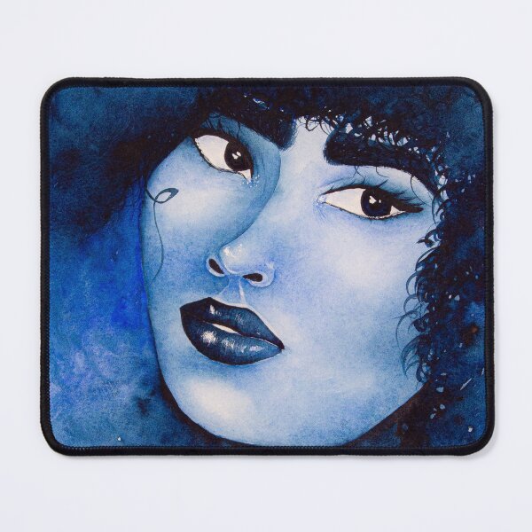 Item preview, Blue woman in traditional watercolour designed and sold by Chantellearts.