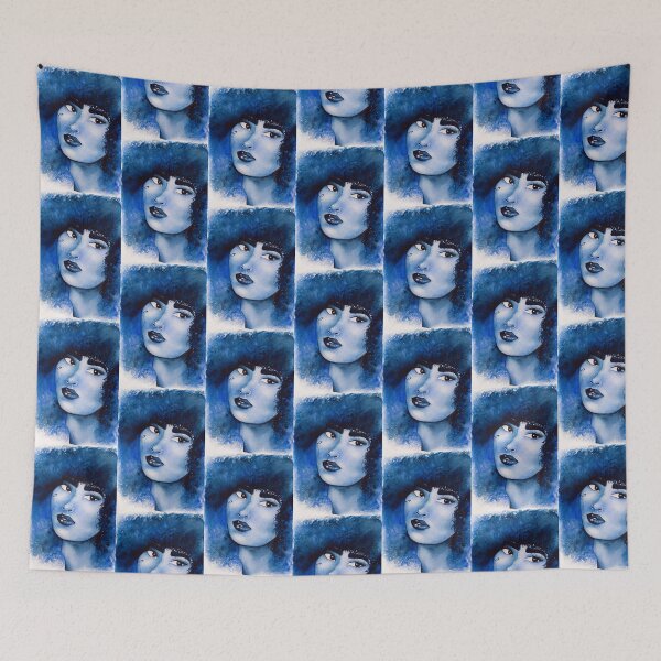 Item preview, Blue woman in traditional watercolour designed and sold by Chantellearts.