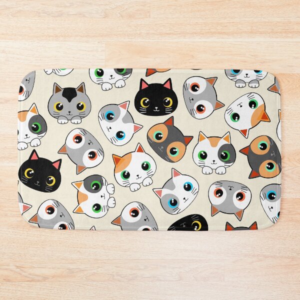 Item preview, Kitty Cats Kawaii Cute Characters Childhood Pattern designed and sold by BluedarkArt.