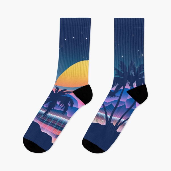 Item preview, Neon sunset - Cyberpunk vibe - Gradient sunset - Tropical - Palm trees  designed and sold by Trista Designs.