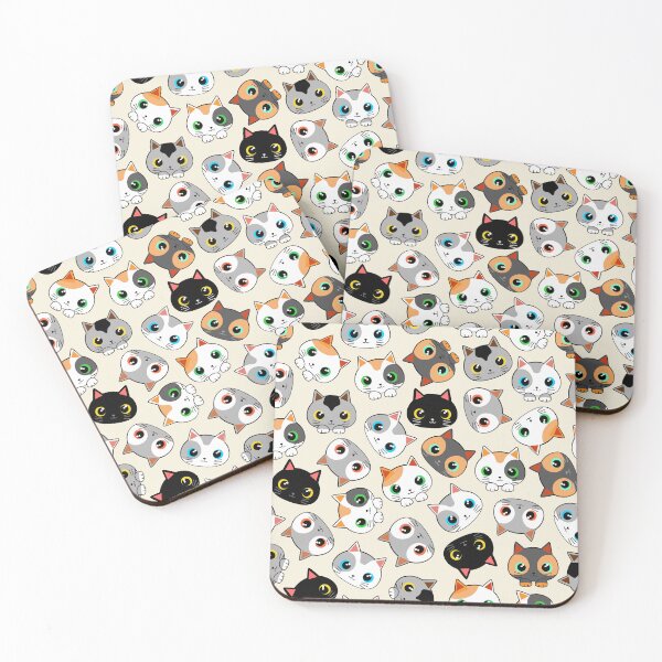 Item preview, Kitty Cats Kawaii Cute Characters Childhood Pattern designed and sold by BluedarkArt.