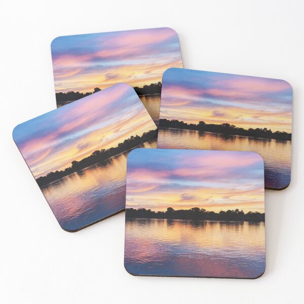 Item preview, Ohio River Sunset with Cotton Candy Clouds  designed and sold by CarynKeller.