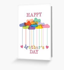 Mother's Day Rainbow Clouds, Hearts, Grandma Greeting Card