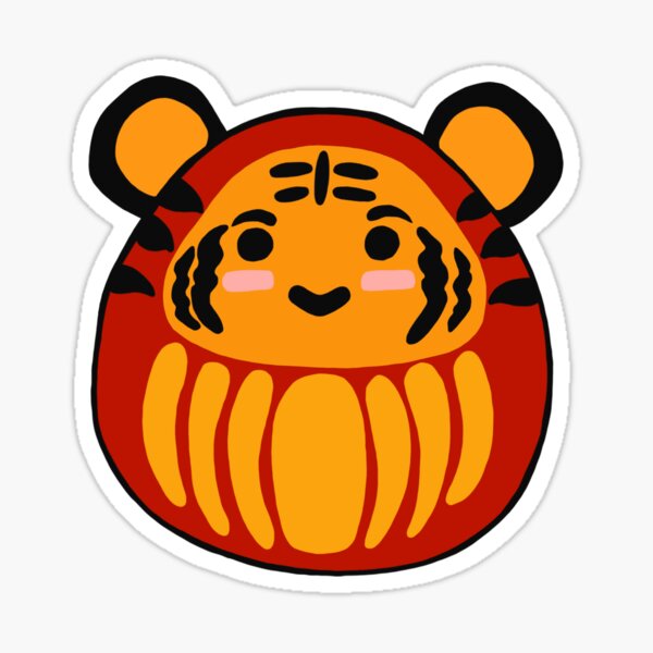 Tiger Daruma Stickers for Sale