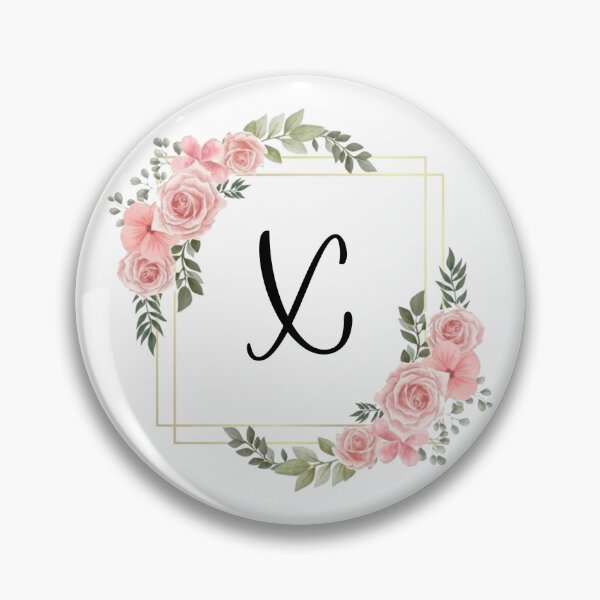 Item preview, Monogram Letter X | Pink Floral Design with Gold Edges designed and sold by JustSeasons.