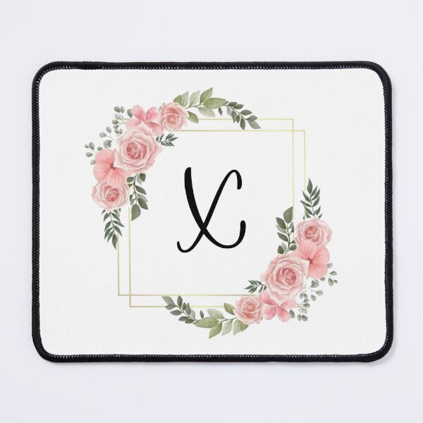 Item preview, Monogram Letter X | Pink Floral Design with Gold Edges designed and sold by JustSeasons.