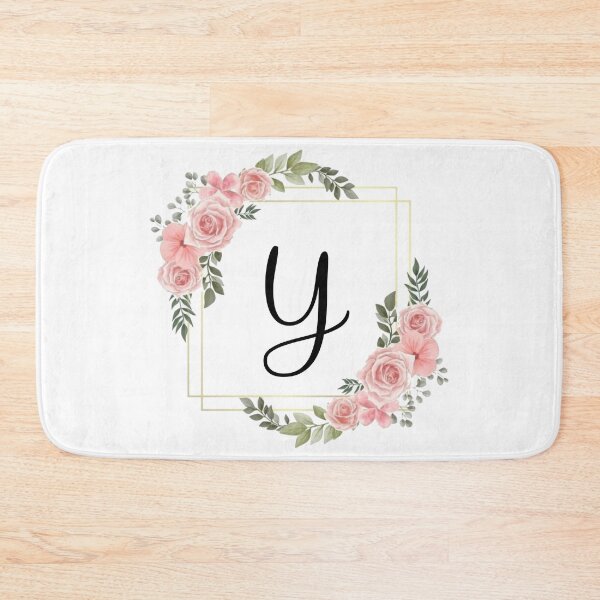 Item preview, Monogram Letter Y | Pink Floral Design with Gold Edges designed and sold by JustSeasons.