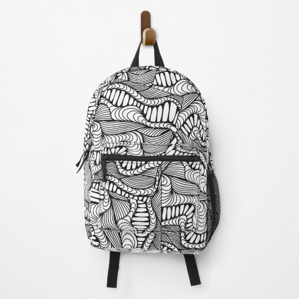 Item preview, Black and White Zentangle Wavy Doodle Design designed and sold by cherdoodles.