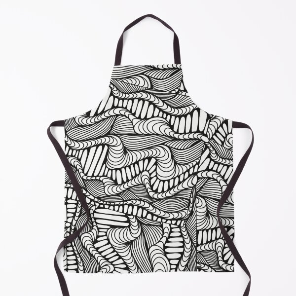 Item preview, Black and White Zentangle Wavy Doodle Design designed and sold by cherdoodles.