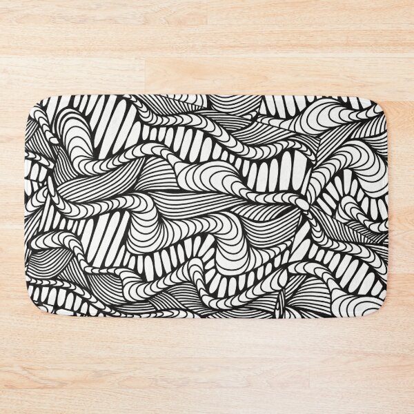 Item preview, Black and White Zentangle Wavy Doodle Design designed and sold by cherdoodles.