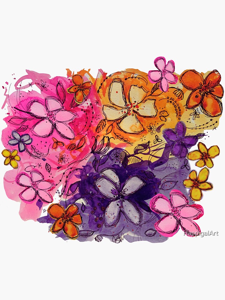 Hawaiian Blooms by HappigalArt
