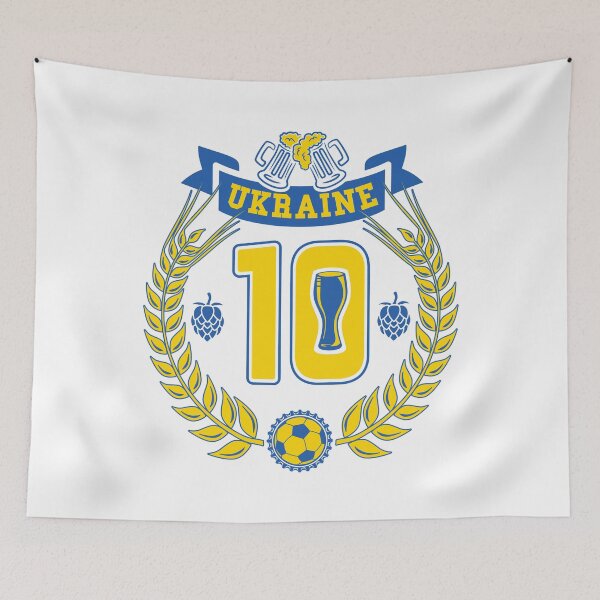 Item preview, Ukraine Beer Football Number 10 (Ukraine Colours) designed and sold by DKdesigns27.