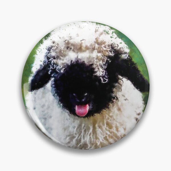 Item preview, Swiss Valais Blacknose Sheep, Black Faced Sheep, Cute Baby Farm Animal, Walliser Schwarznasenschaf, Cute Fluffy Sheep designed and sold by Paintcorner.