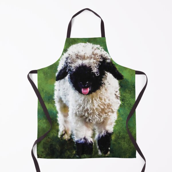 Item preview, Swiss Valais Blacknose Sheep, Black Faced Sheep, Cute Baby Farm Animal, Walliser Schwarznasenschaf, Cute Fluffy Sheep designed and sold by Paintcorner.