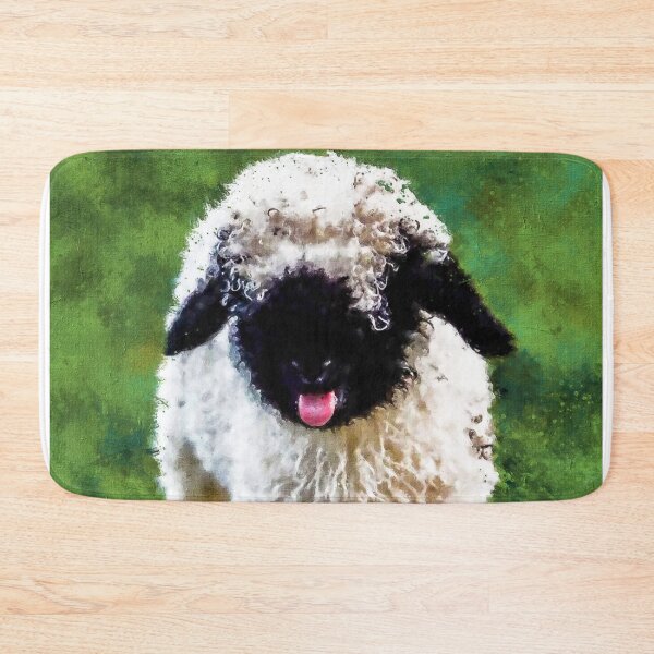Item preview, Swiss Valais Blacknose Sheep, Black Faced Sheep, Cute Baby Farm Animal, Walliser Schwarznasenschaf, Cute Fluffy Sheep designed and sold by Paintcorner.