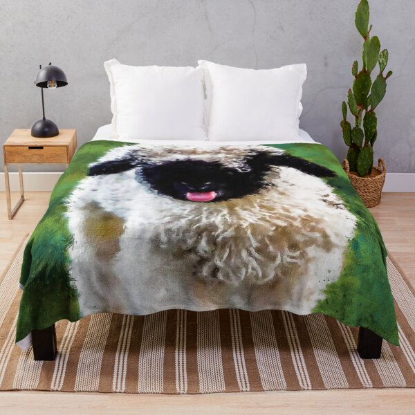 Item preview, Swiss Valais Blacknose Sheep, Black Faced Sheep, Cute Baby Farm Animal, Walliser Schwarznasenschaf, Cute Fluffy Sheep designed and sold by Paintcorner.