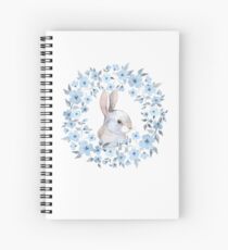 Cuaderno de espiral Conejo y corona floral