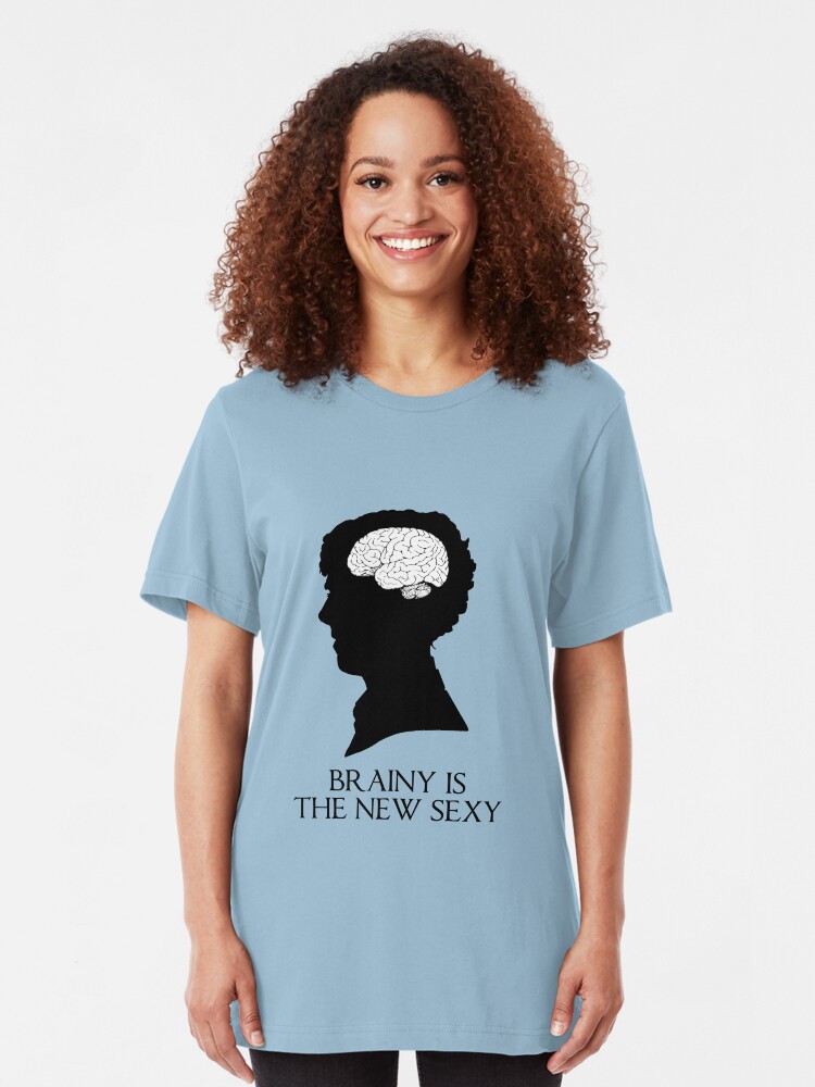 Alternate view of Brainy Is The New Sexy Slim Fit T-Shirt