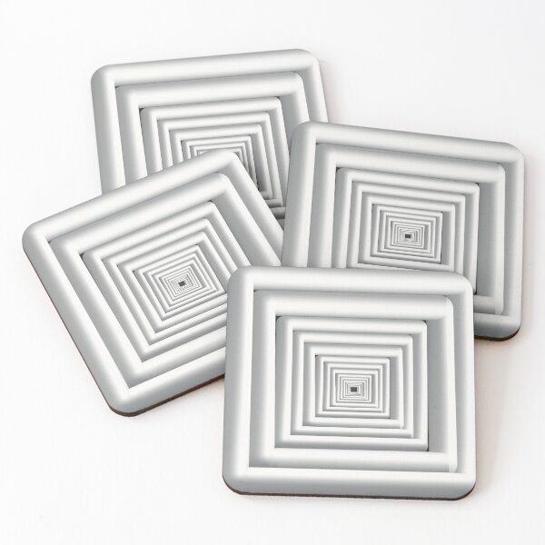 Item preview, Concentric Square Tunnel, Monochrome, Black and White designed and sold by cherdoodles.