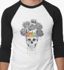 Skull with rainbow brains Men's Baseball ¾ T-Shirt