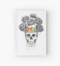 Skull with rainbow brains Hardcover Journal