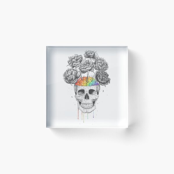 Aperçu de l'œuvre Skull with rainbow brains créée et vendue par Valeriya Korenkova Kodamorkovkart.