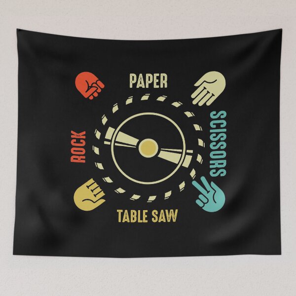 Item preview, Funny Rock Paper Scissors Table Saw Carpenter Tools Joke designed and sold by Best Designer.