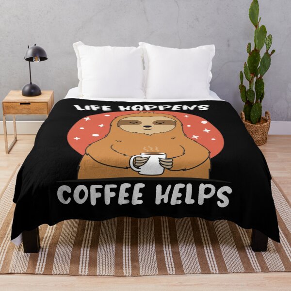 Item preview, Life Happens Coffee Helps - Cute Sloth - Dark designed and sold by ttttee.