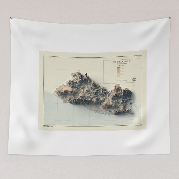 Item preview, 1969 El Salvador Relief Map 3D digitally-rendered designed and sold by ThinkAboutMaps.