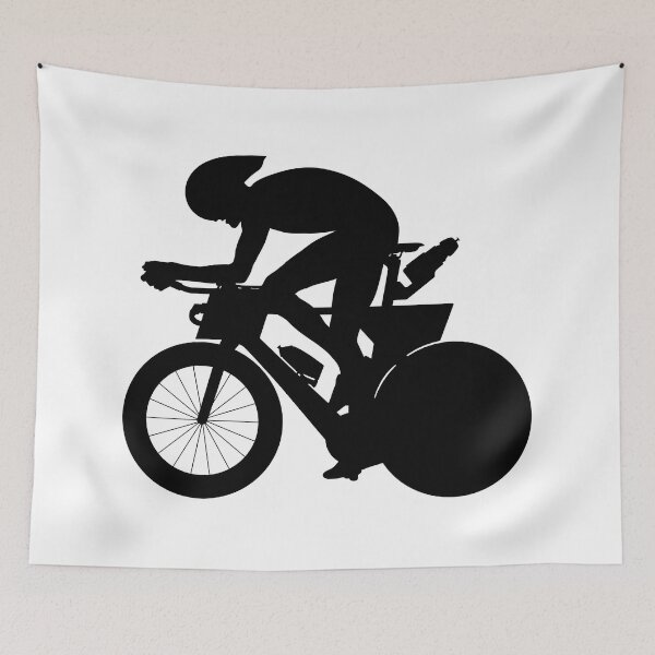 Item preview, Professional racing cyclist, sport cyclist riding a racing bike, triathlon street sport Aero road bike in motion.  designed and sold by Marcin Adrian.