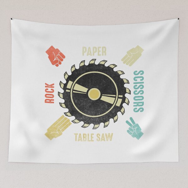 Item preview, Funny Rock Paper Scissors Table Saw Carpenter Tools Joke designed and sold by Best Designer.
