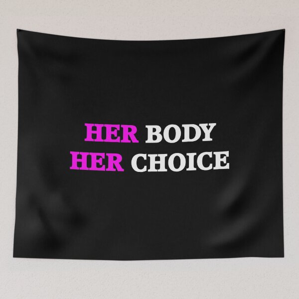 Item preview, Her Body Her Choice white pink designed and sold by oxoxoxo.