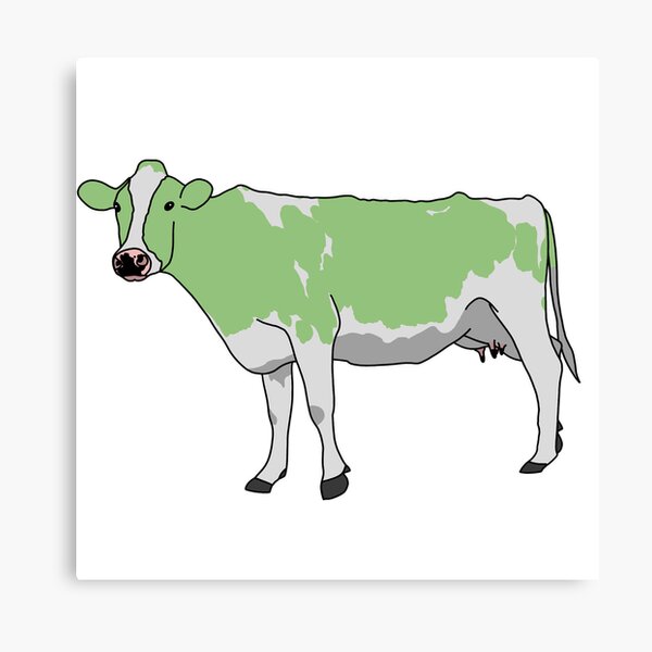 Cow Sage Green Canvas Prints for Sale