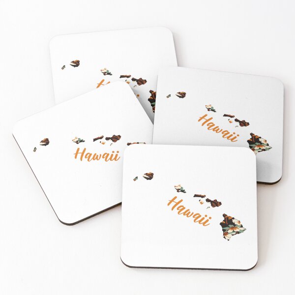 Item preview, Floral Map of USA States Hawaii - Map of Hawaii designed and sold by AmethystMurad.
