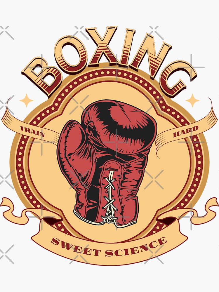 "Boxer the Sweet Science Combat Martial Arts Vintage Boxing" Sticker by CattlettArt Redbubble