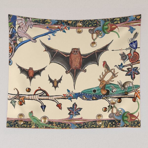 Item preview, WEIRD MEDIEVAL BESTIARY,FLYING BATS ,UNICORN AND KILLER RABBIT Collage by Bulgan Lumini designed and sold by BulganLumini.