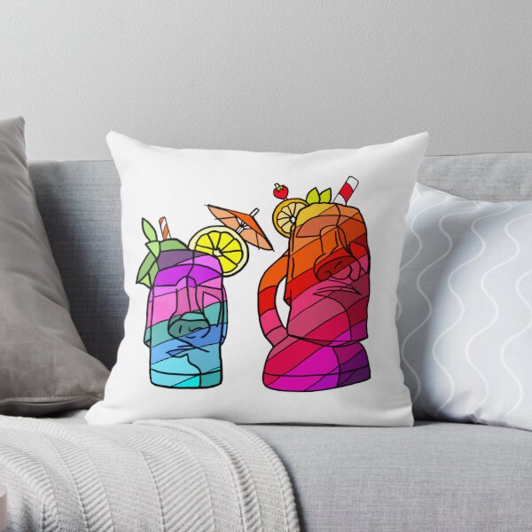 Moai Emoji Pillows & Cushions for Sale