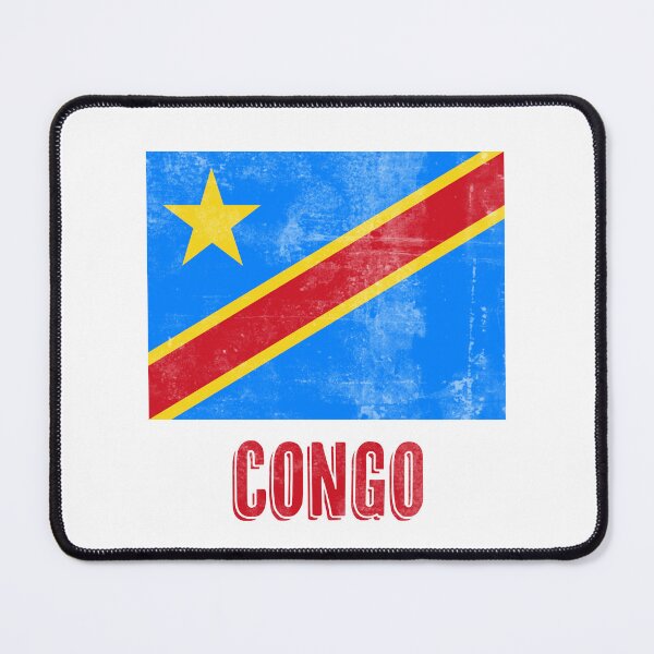 Item preview, Flag of the Democratic Republic of Congo "Grunge" look. designed and sold by KTSubz Faith & Fun Designs.