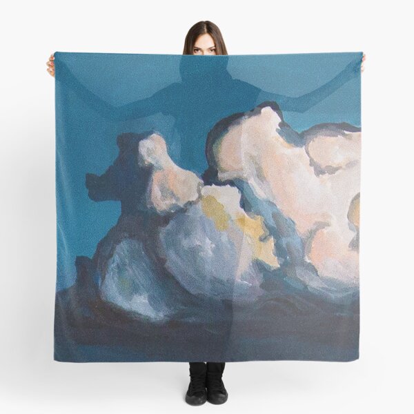 Stormy clouds in the sky in gouache Scarf