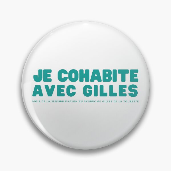 Item preview, I live with Gilles teal letters designed and sold by AQSTourette.