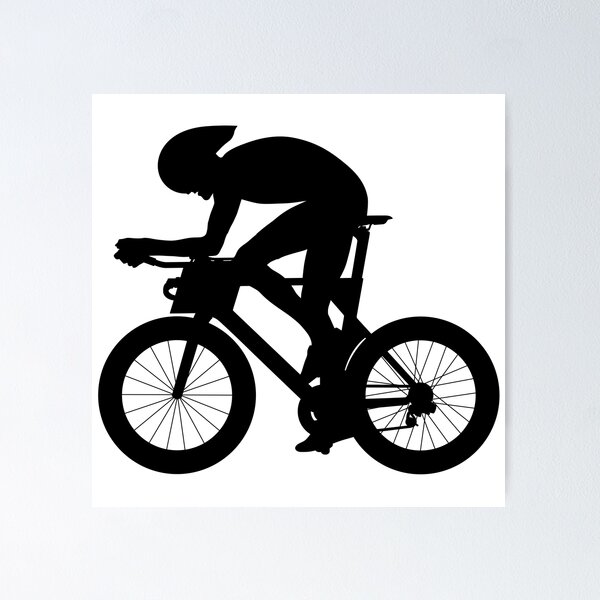 Item preview, Professional racing cyclist, sport cyclist riding a racing bike, triathlon street sport Aero road bike in motion.  designed and sold by Marcin Adrian.