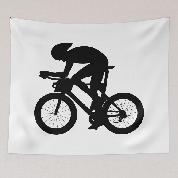 Item preview, Professional racing cyclist, sport cyclist riding a racing bike, triathlon street sport Aero road bike in motion.  designed and sold by Marcin Adrian.