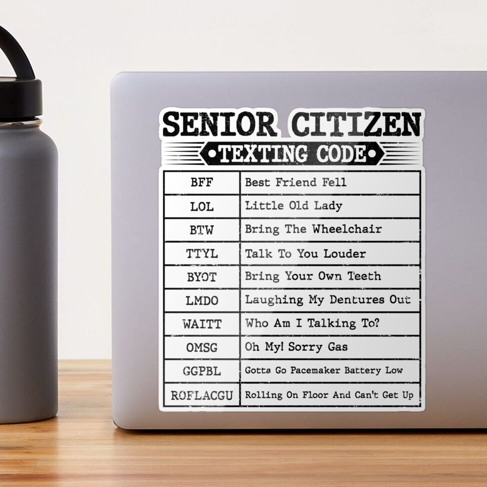 Gifts for Senior Citizens Senior Citizen Texting Code Gift for