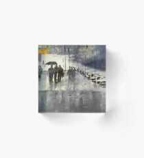 Rainy City Street Acrylic Block