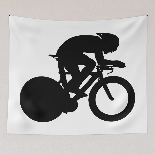Item preview, Professional racing cyclist, sport cyclist riding a racing bike, triathlon street sport Aero road bike in motion.  designed and sold by Marcin Adrian.